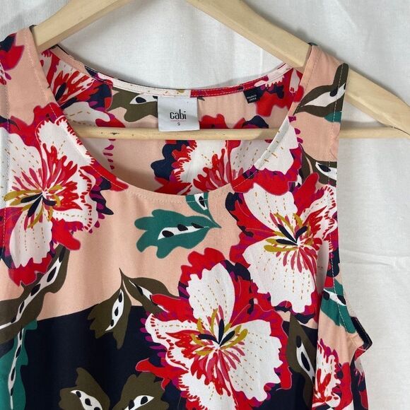 Cabi Floral Print Hibiscus Sleeveless Blouse Style 5543 Sz S - Picture 4 of 8